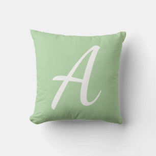 Light Green Monogram  Cushion