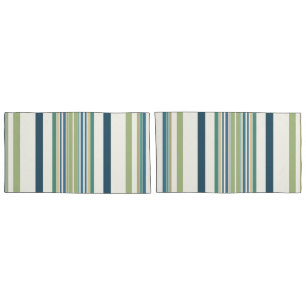 Light Green Navy Blue Stripes Pillowcase