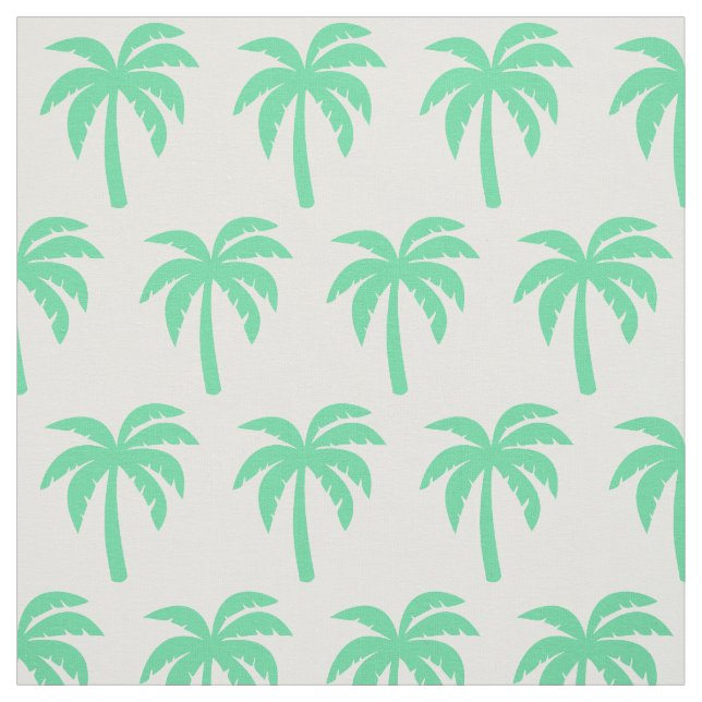 Light Green Palm Tree Fabric (Swatch)