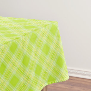 Light green plaid tablecloth