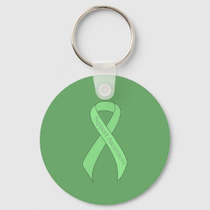 Light Green Ribbon Support Awareness Key Ring