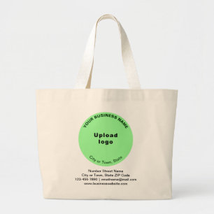 Light Green Round Shape Business Brand on Jumbo Large Tote Bag