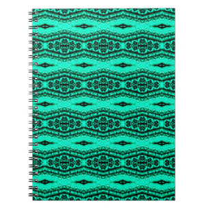 Light green seamless ikat Persian Carpet. Ethnic t Notebook