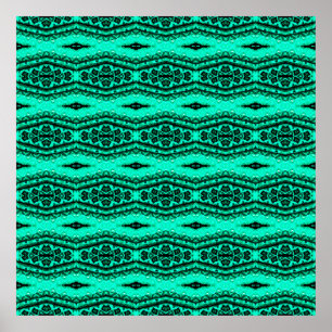 Light green seamless ikat Persian Carpet. Ethnic t Poster