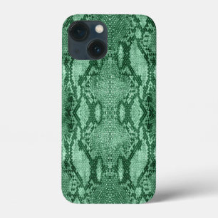 Light Green Snake Skin Print iPhone 13 Mini Case