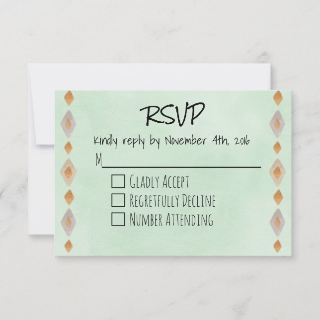Light Green Southwestern Theme RSVP (Front)