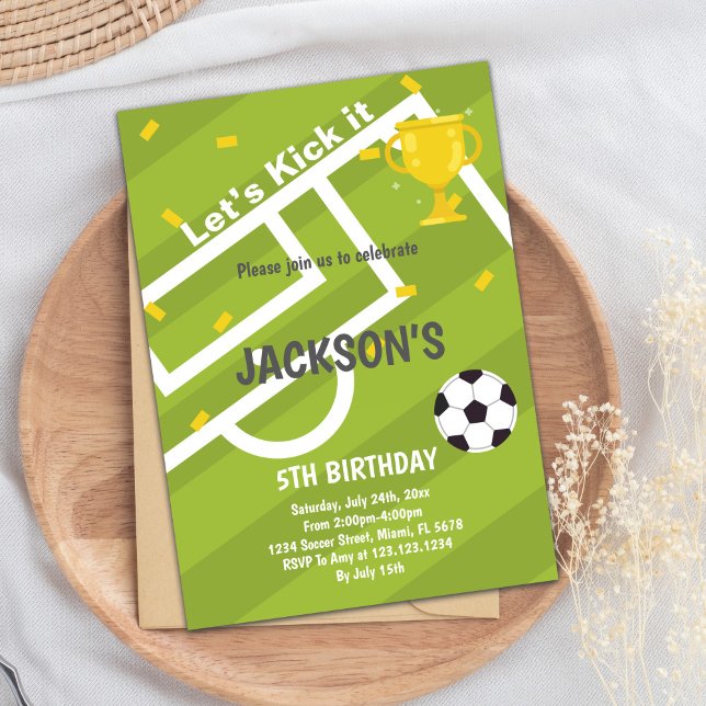 Light Green Sports Party Design Invitation (World Cup Light Green Soccer Birthday Invitations)