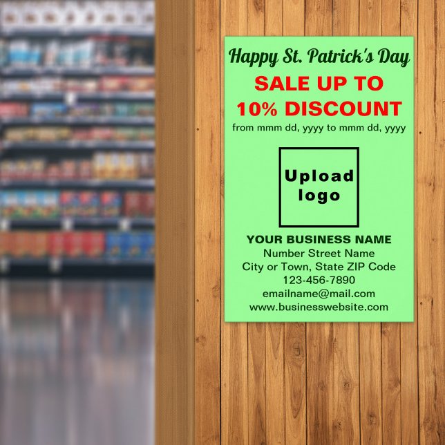 Light Green St. Patrick's Day Business Sale Poster (Light green St. Patrick's Day business sale poster)