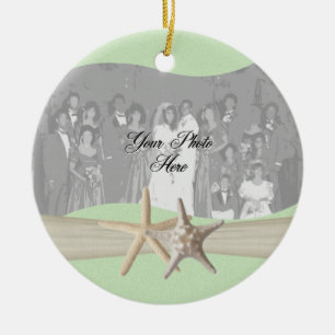 Light Green Starfish Photo Ceramic Ornament
