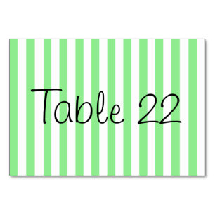 Light Green Stripes Table Number