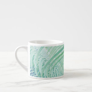 Light Green Stylish Plant Print Espresso Mug