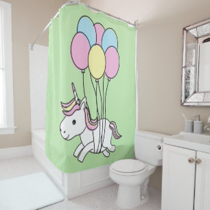 Light Green Unicorn Shower Curtain