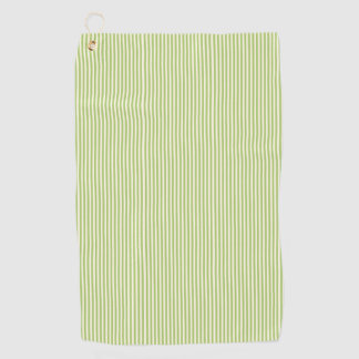  Light Green Vintage Ticking Stripe Farmhouse Golf Towel