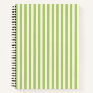 Light Green Vintage Ticking Stripe Farmhouse Notebook