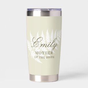 Light Green White Fern Mother of the Bride Insulated Tumbler