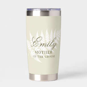 Light Green White Fern Mother of the Groom Insulated Tumbler