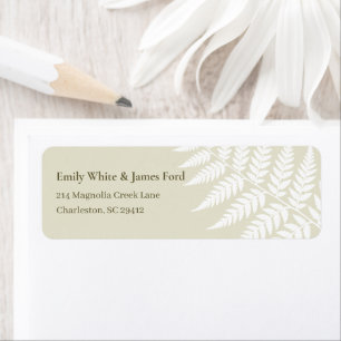 Light Green White Fern Return Address Label
