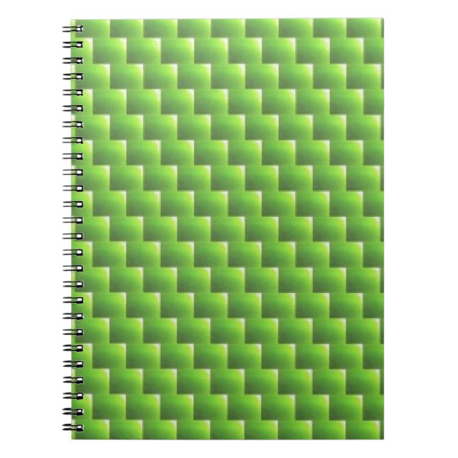 light green wicker pattern, spring summer crafts notebook (Front)