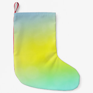 Light Green, Yellow abstract blurred background. C Small Christmas Stocking