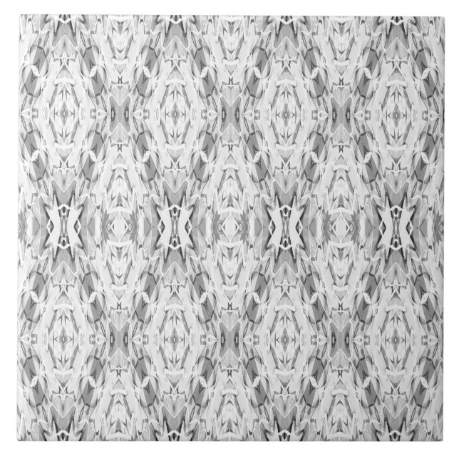 Light grey abstract geometry pattern ceramic tile (Front)