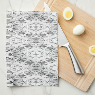 Light grey abstract geometry pattern tea towel