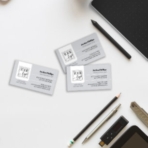 Light Grey Add Your Logo One Sided Business Card