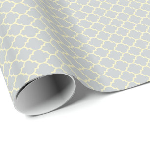 Light Grey And Beige Quatrefoil Pattern Wrapping Paper