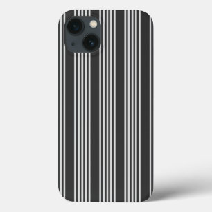 Light grey and charcoal five stripes pattern iPhone 13 case
