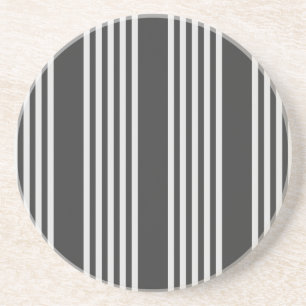 Light grey and charcoal five stripes pattern coaster