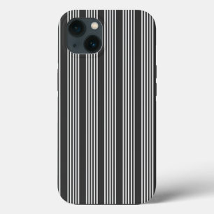 Light grey and charcoal five stripes pattern iPhone 13 case