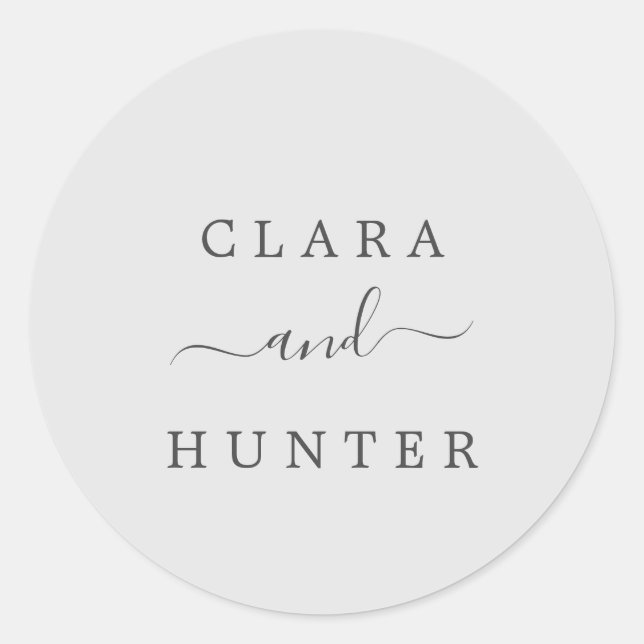 Light Grey and Charcoal Wedding Envelope Seals (Front)