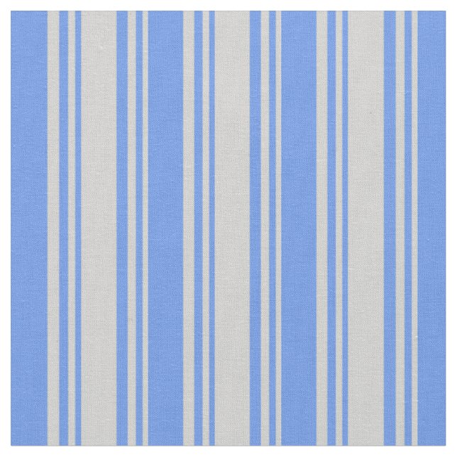 Light Grey and Cornflower Blue Coloured Pattern Fabric (Close Up)