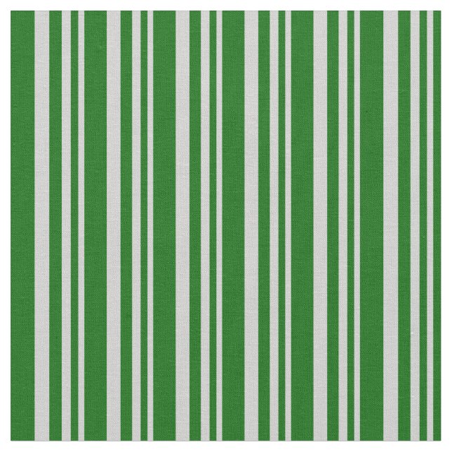 Light Grey and Dark Green Striped/Lined Pattern Fabric (Close Up)