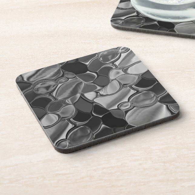 Light grey and dark rounded shapes. coaster (Left Side)