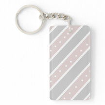Light Grey and Pink Keychain