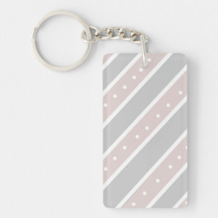 Light Grey and Pink Keychain