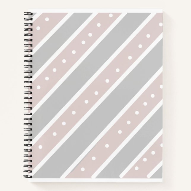 Light Grey and Pink Spiral Notebook (Front)