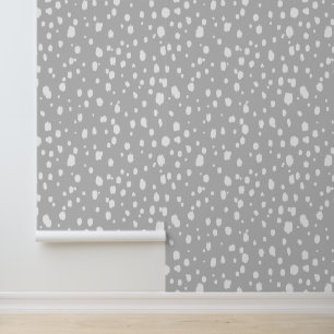 Light Grey and White Abstract Dots Wallpaper