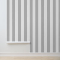 Light Grey and White Bold Vertical Stripes