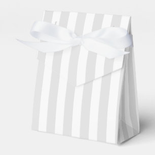 Light grey and white candy stripes favour box