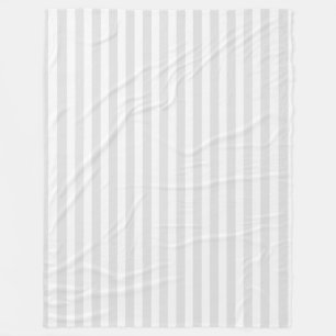 Light grey and white candy stripes fleece blanket