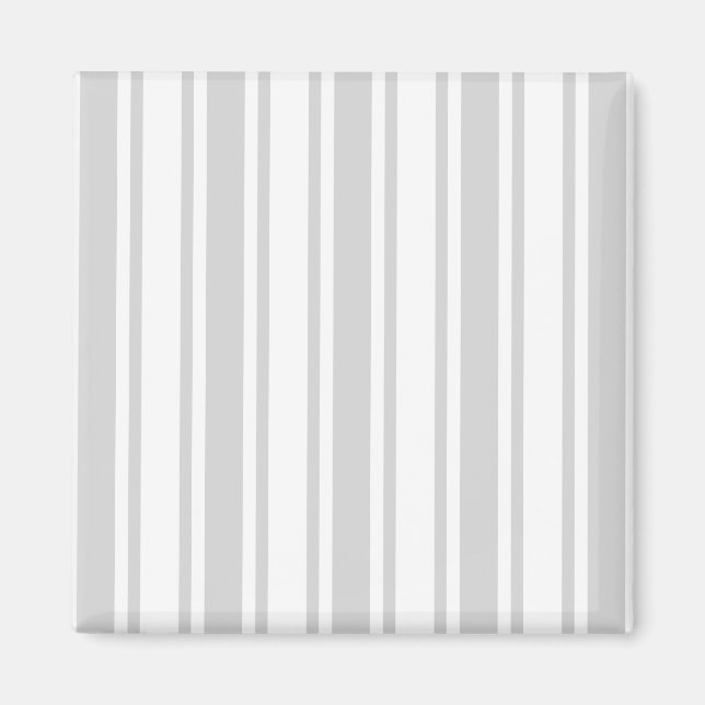 Light grey and white candy stripes magnet (Front)