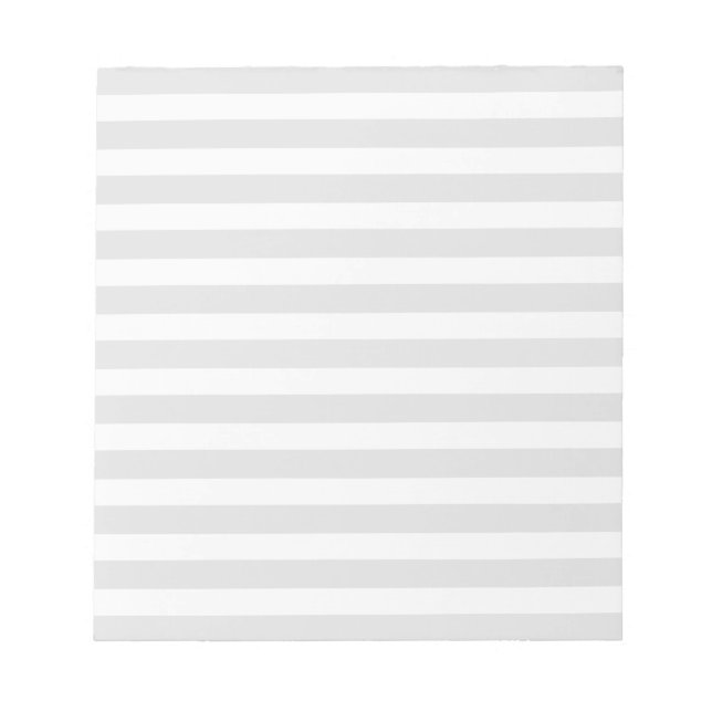 Light grey and white candy stripes notepad (Front)