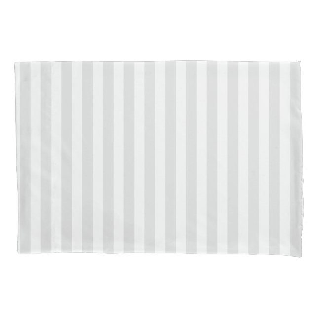 Light grey and white candy stripes pillowcase (Front)