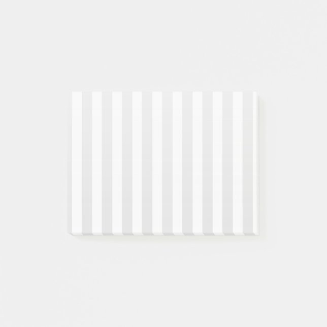 Light grey and white candy stripes post-it notes (Front)