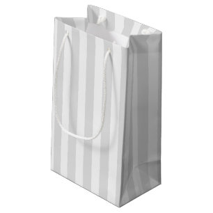 Light grey and white candy stripes small gift bag