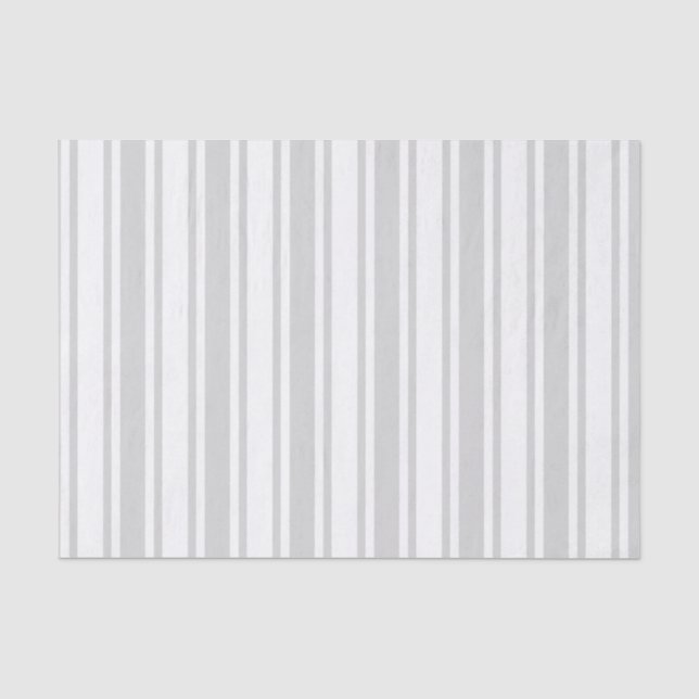 Light grey and white candy stripes tissue paper (Front)
