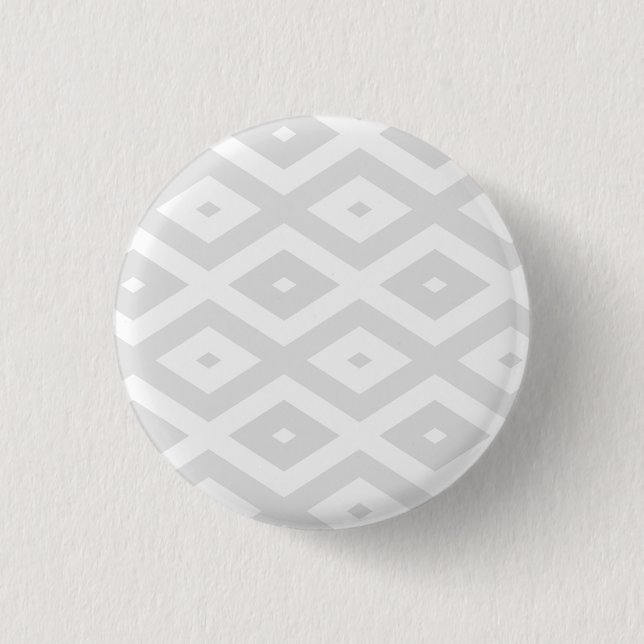 Light grey and white diamond pattern 3 cm round badge (Front)