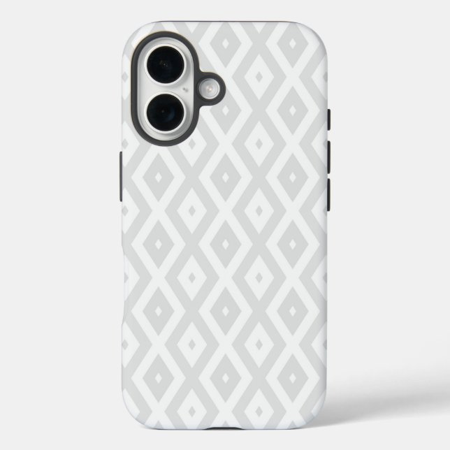 Light grey and white diamond pattern Case-Mate iPhone case (Back)