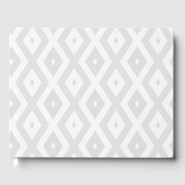 Light grey and white diamond pattern guest book (Front)